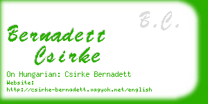 bernadett csirke business card